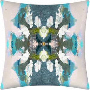 Peacock Blue Linen Cotton Pillow from Laura Park Designs in a variety of blues 26" square