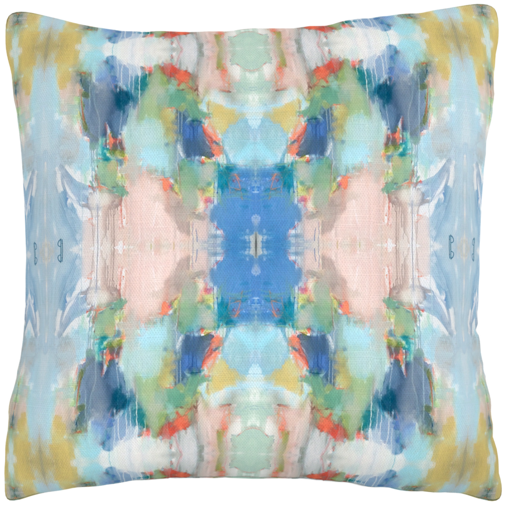 Anna Pink Linen Throw Pillow 26" square