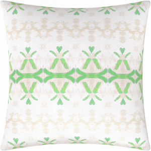 Parisian Green Linen Throw Pillow 26" square