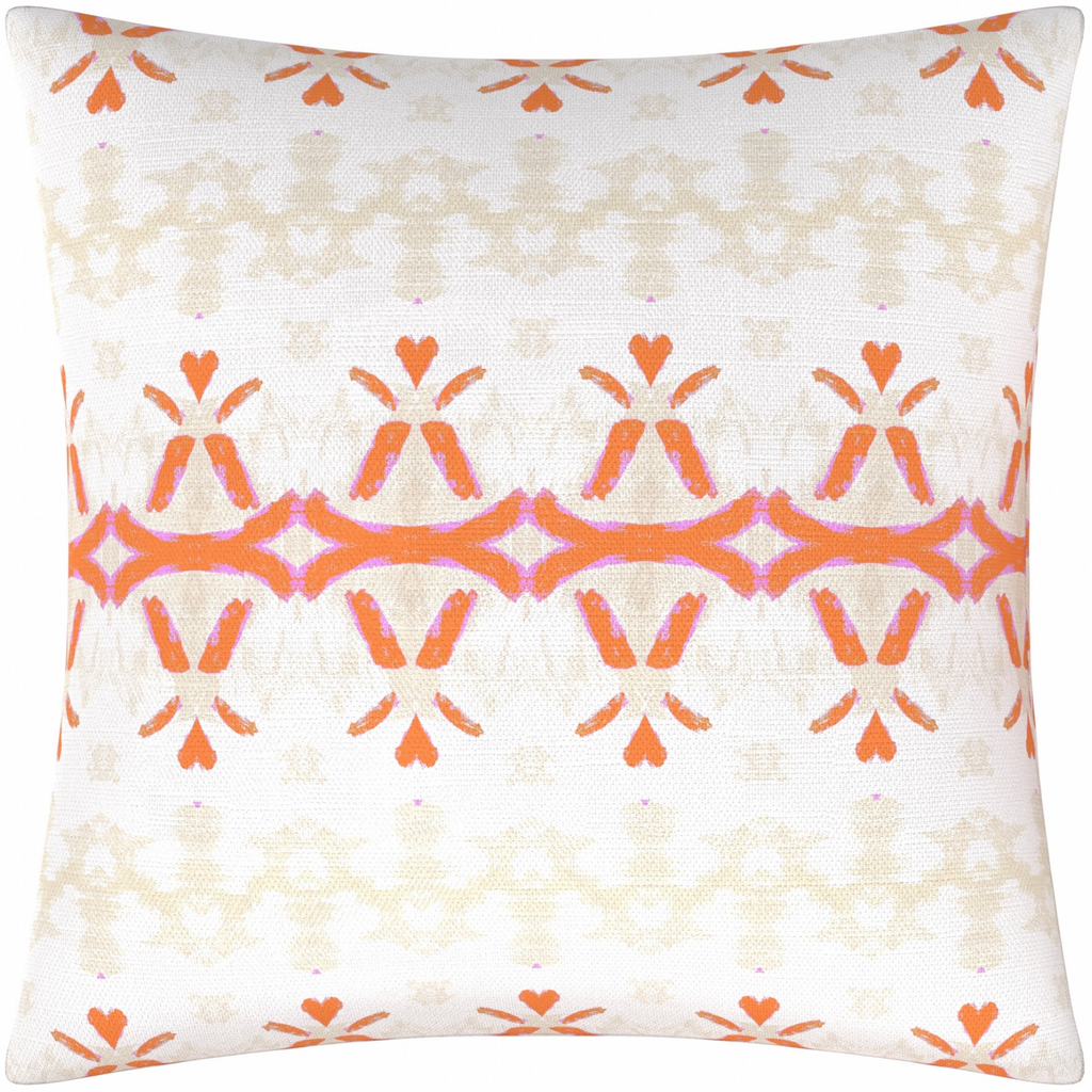 Parisian Orange Linen Throw Pillow 26" square