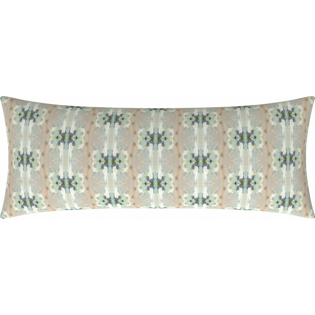 Miss Ella Teal Linen Throw Pillow 14" x 36" bolster