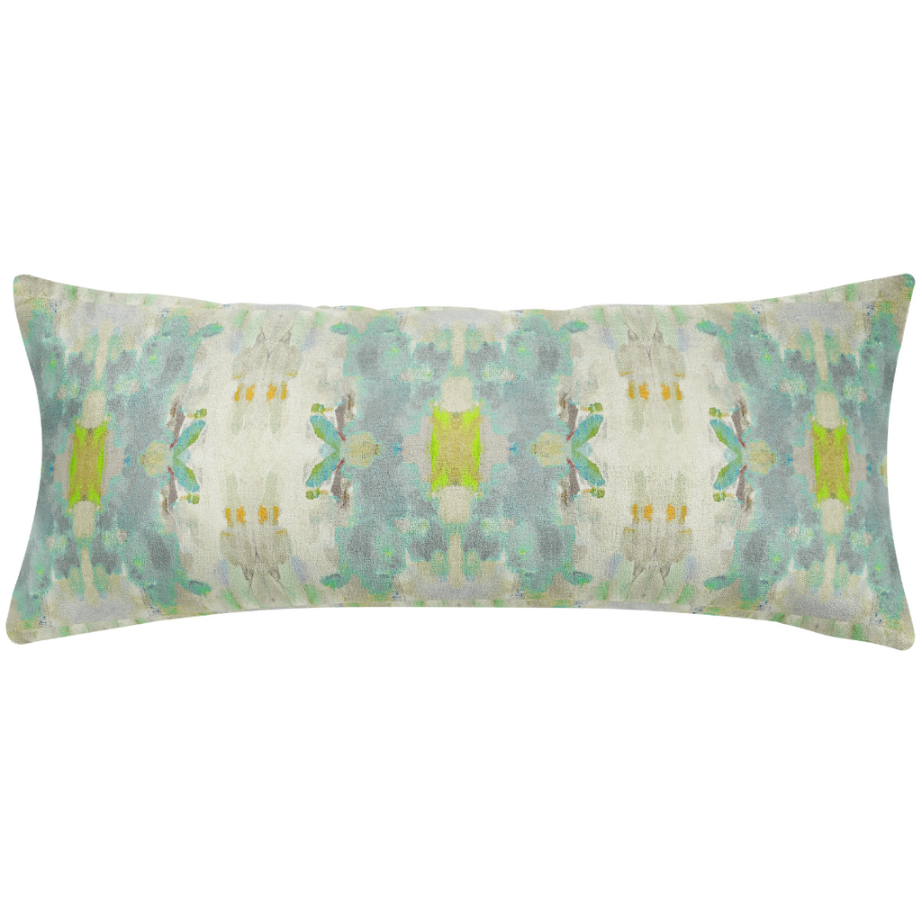 Coral Bay Green Linen Throw Pillow 14" x 36" bolster