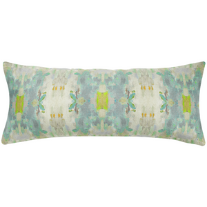 Coral Bay Green Linen Throw Pillow 14" x 36" bolster