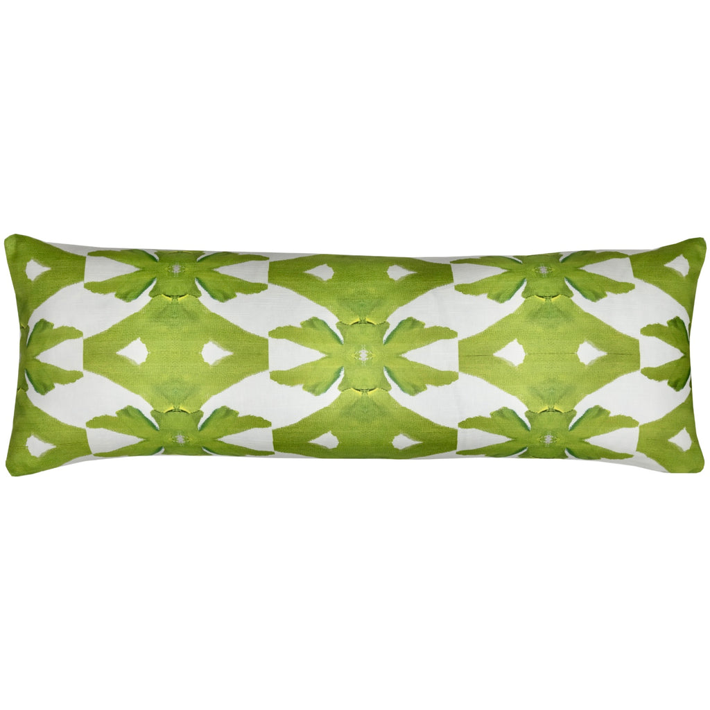Palm Green Linen Throw Pillow 14" x 36" bolster