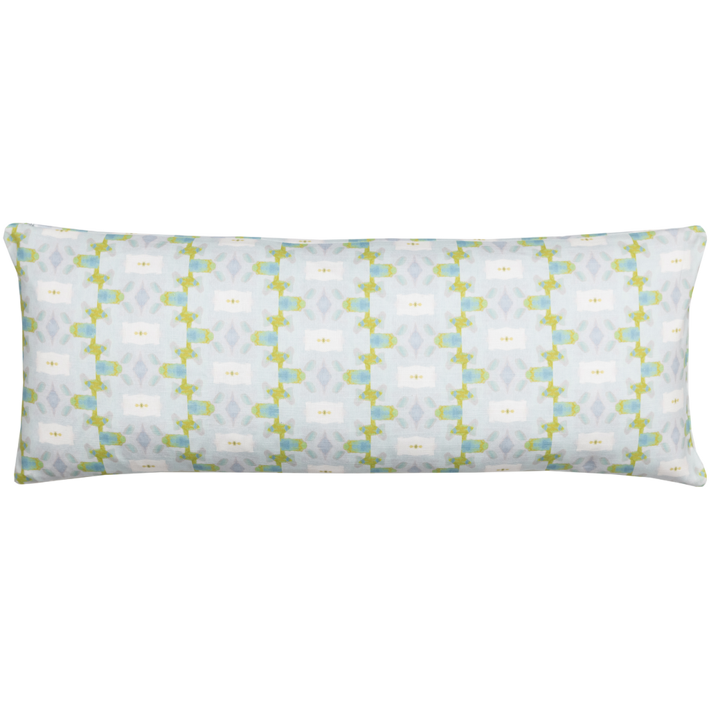 Chloe Blue Linen Pillow 14" x 36" bolster