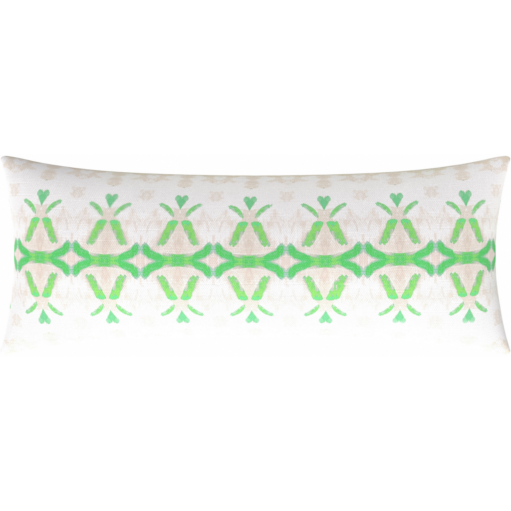 Parisian Green Linen Throw Pillow bolster