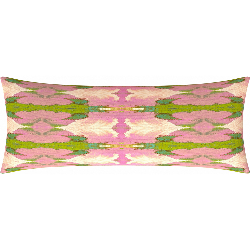 Cabana Pink Linen Throw Pillow bolster