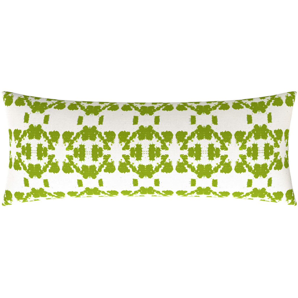 Mosaic Green Linen Throw Pillow bolster