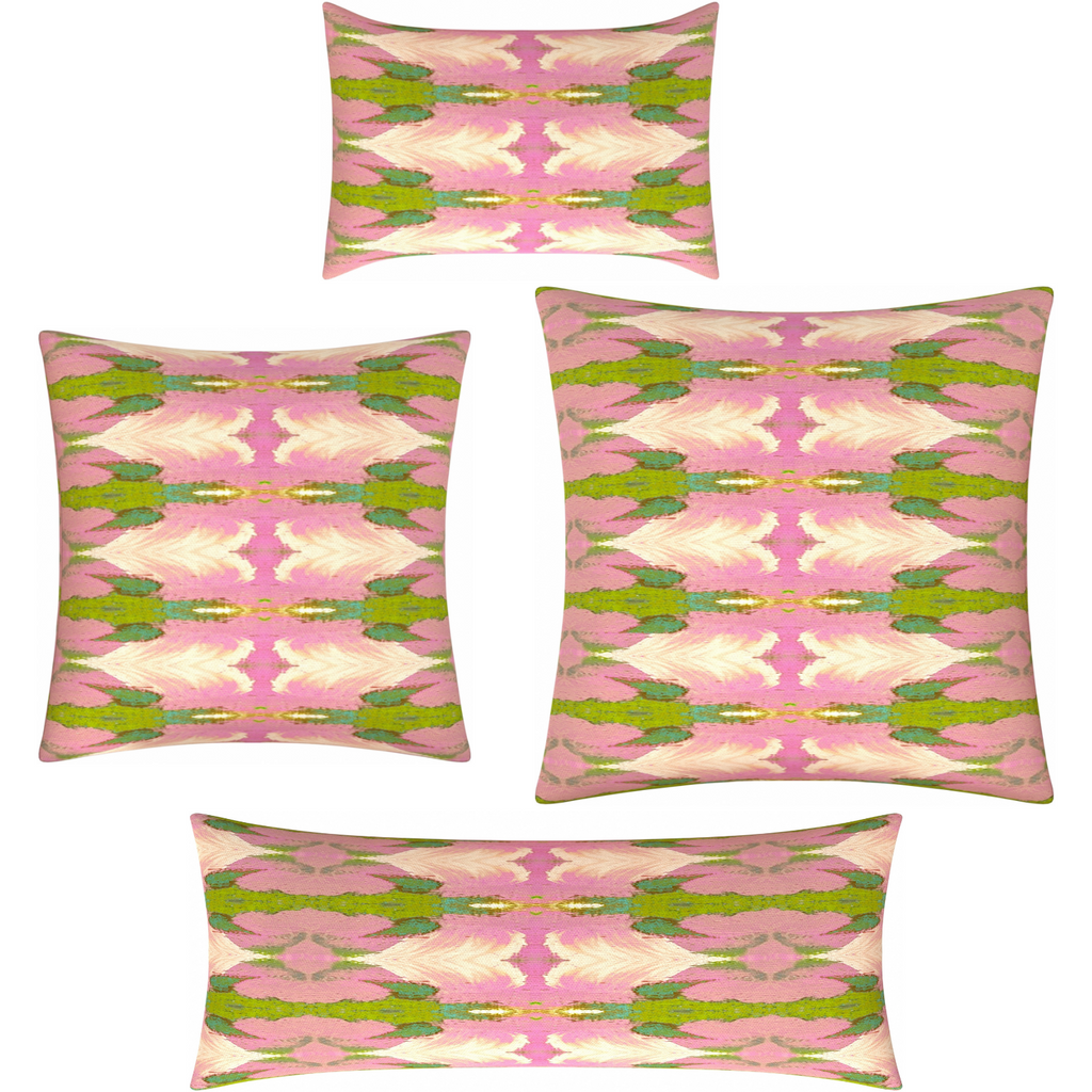 Cabana Pink Linen Throw Pillow collection