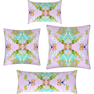 Stained Glass Lavender Linen Throw Pillow collection