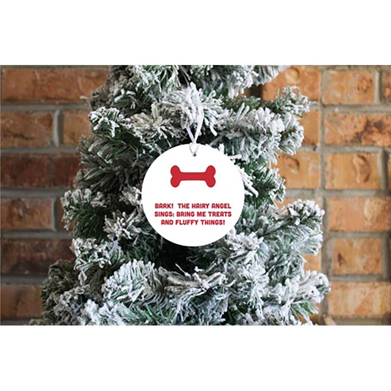 The Hairy Angel Sings Ornament wide view