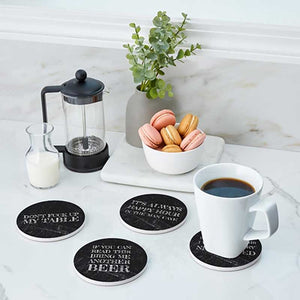 Happy Hour In The Mancave Coaster Set breakfast bar setting
