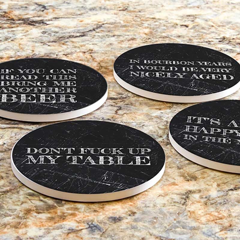 Happy Hour In The Mancave Coaster Set lifestyle setting 2