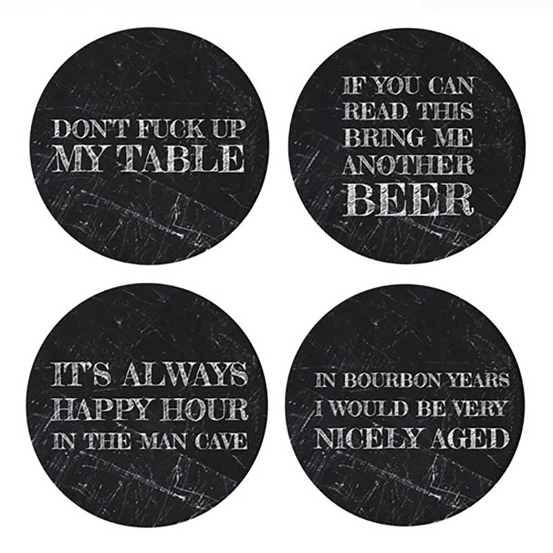 Happy Hour In The Mancave Coaster Set