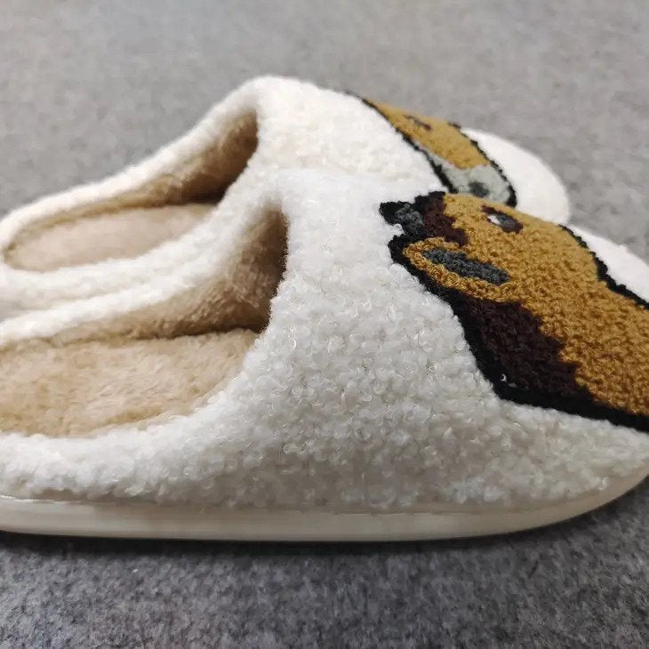 Horse Head Emoji Slippers for cowgirls and cowboys, side view