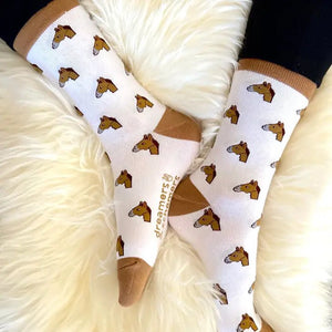 Horse Head Emoji Slippers limited edition matching socks, one size fits sock size 6-10