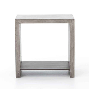 Hugo dark grey concrete end table Four Hands front view