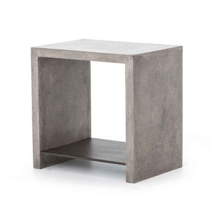 Hugo dark grey concrete end table Four Hands product image