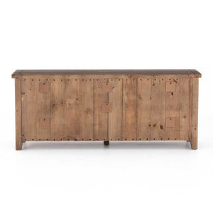 Irish Coast TV Console in sundried ash reclaimed wood from Four Hands back view