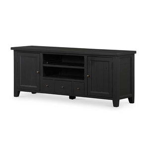 Irish Coast TV Console in matte black reclaimed wood from Four Hands