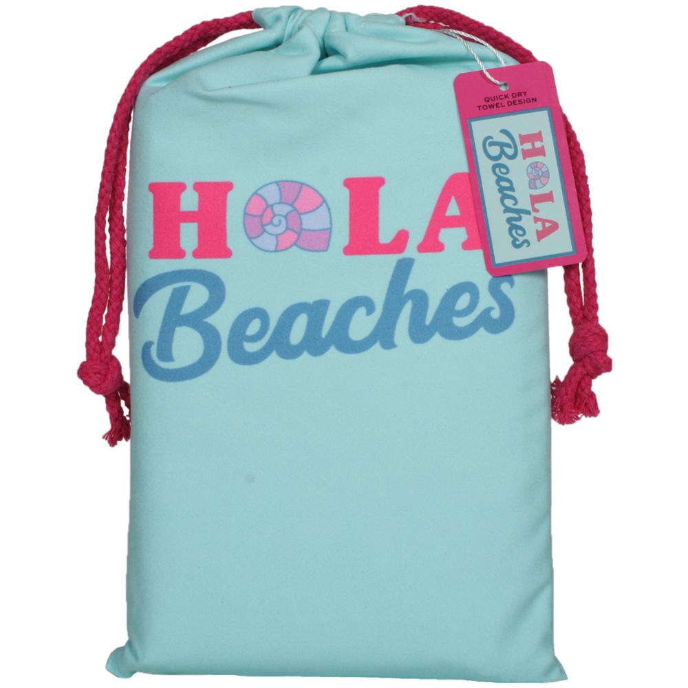 Hola Beaches Quick Dry Beach Towel in blue has its own matching carry bag