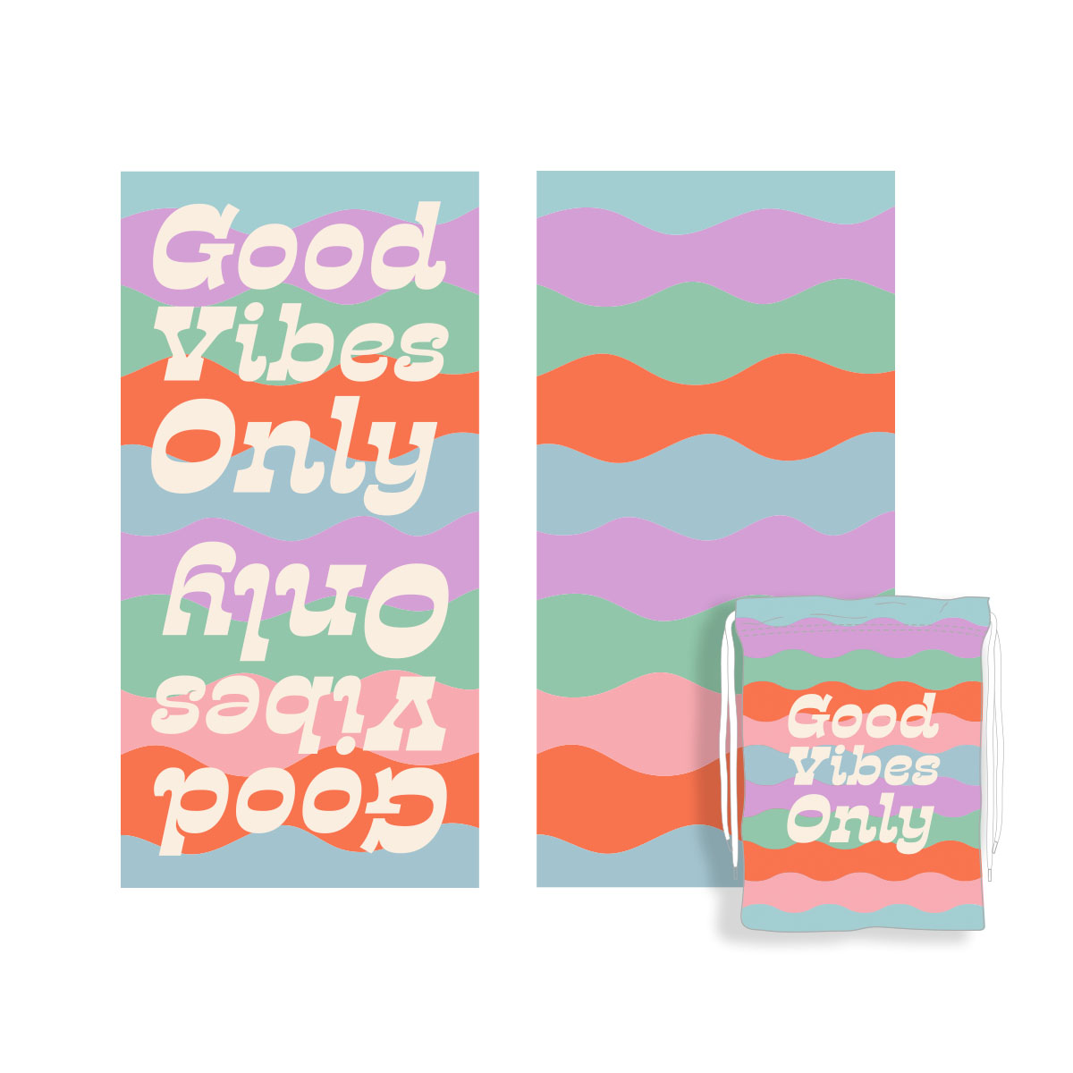 Good Vibes Quick Dry Towel is great for the beach
