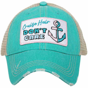 Cruise Hair Don't Care Trucker Hat in Teal