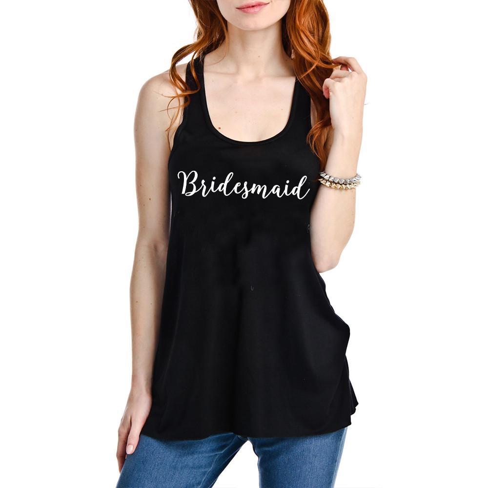 Bridesmaid Tank Top in black makes your bridal party look great