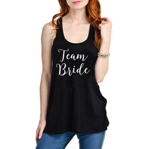 Team Bride Tank Top in black for bridal party