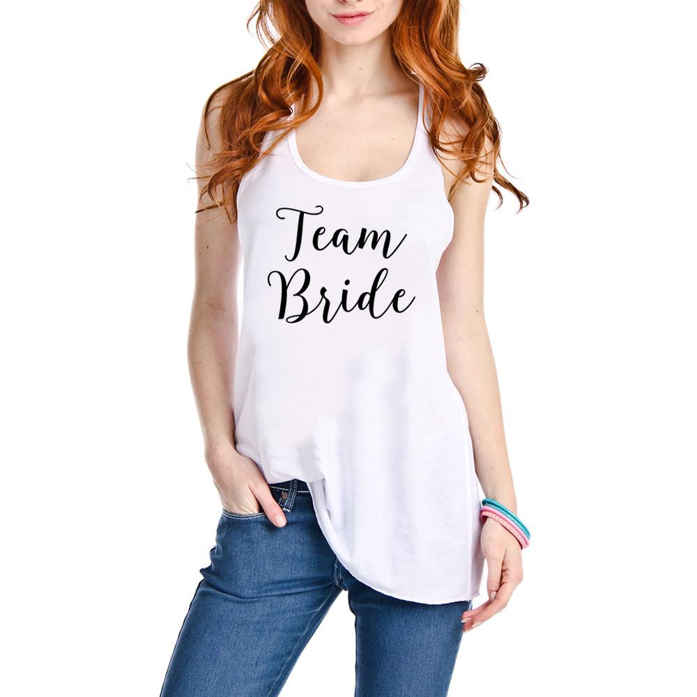 Team Bride Tank Top in white for bridal party