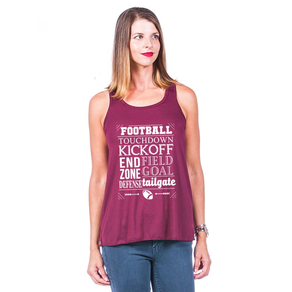 Football Poster Women's Tank Top in maroon from Katydid