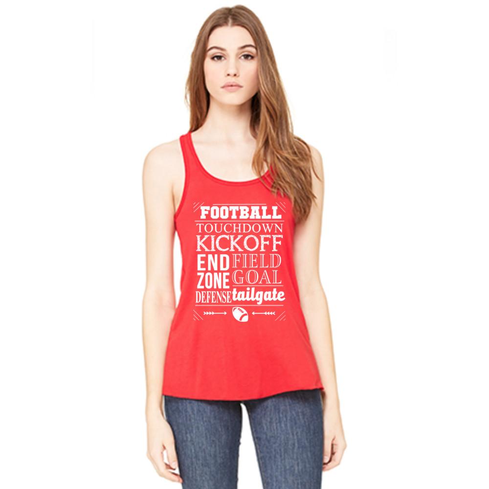 Football Poster Women's Tank Top in red from Katydid