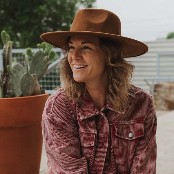 Brown Wide Brim Felt Hat for Women | Katydid display picture 1