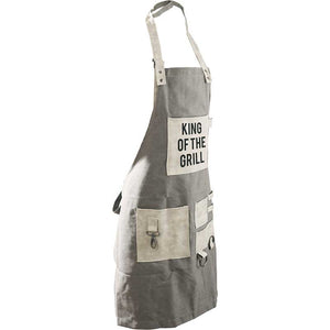 King of the Grill grilling apron 100% cotton canvas size view