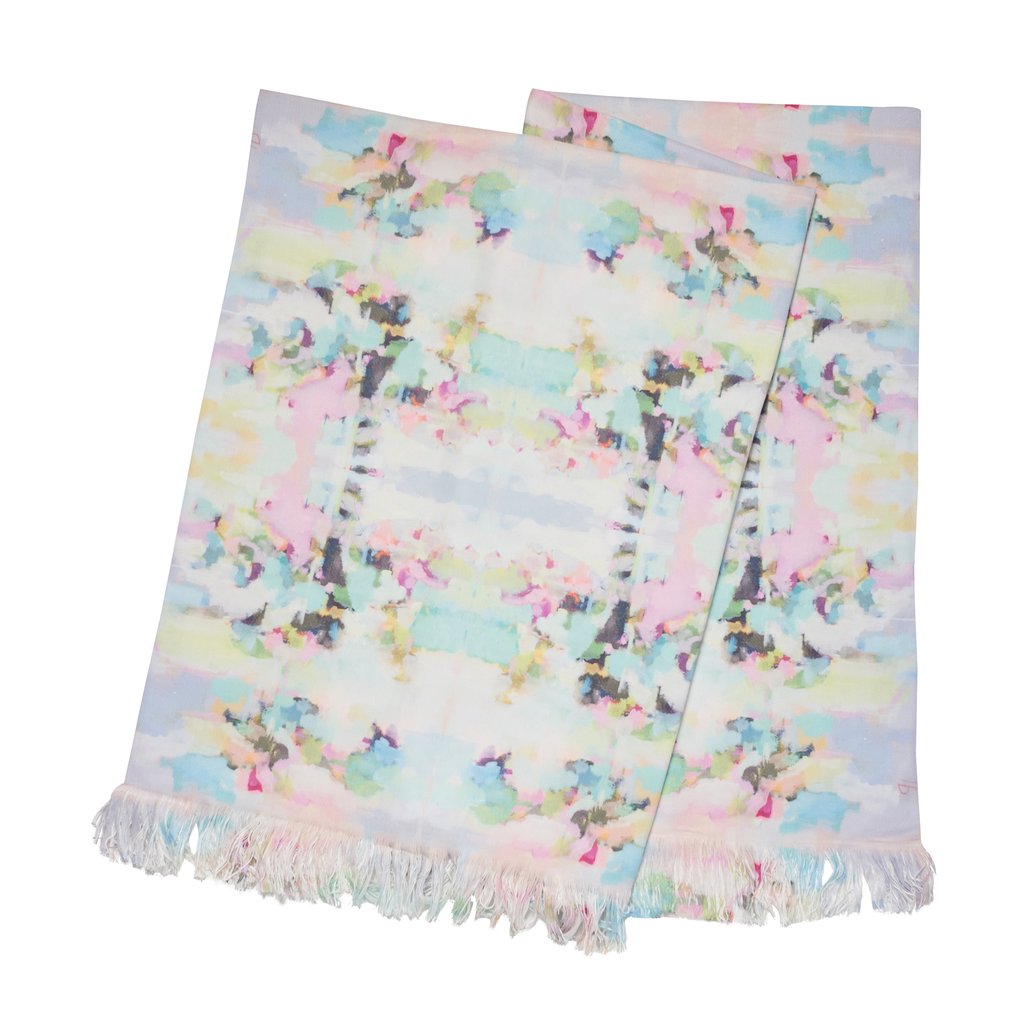 Lemonade Stand Throw Blanket in soft pinks and blues from Laura Park Designs