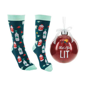 Let's Get Lit Holiday Socks and Ornament product image