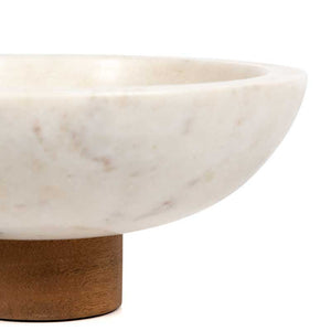 Lira Bowl Honed White Marble edge detail