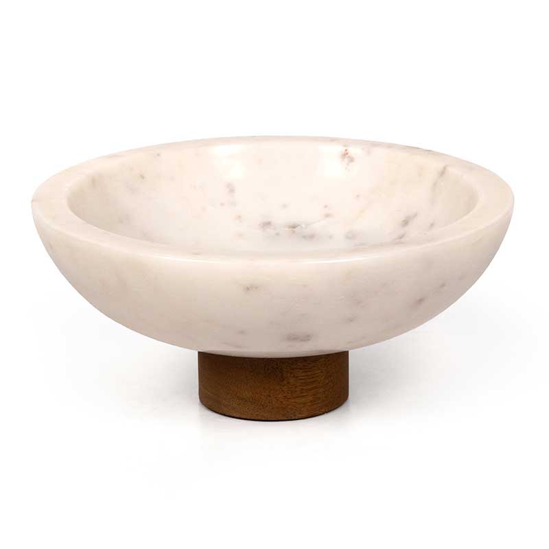 Lira Bowl Honed White Marble
