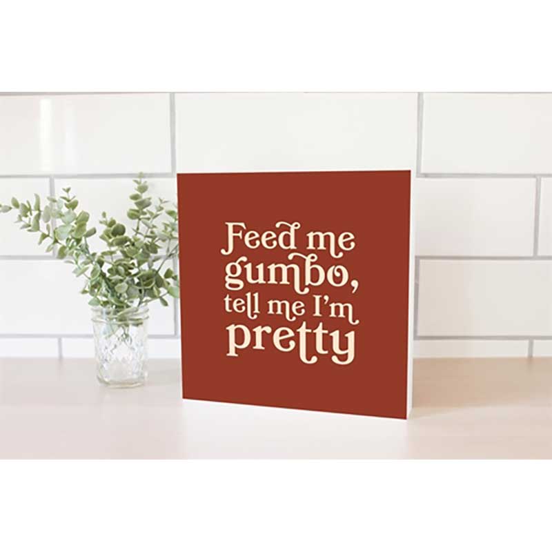 Louisiana Gumbo Wood Block displayed on counter