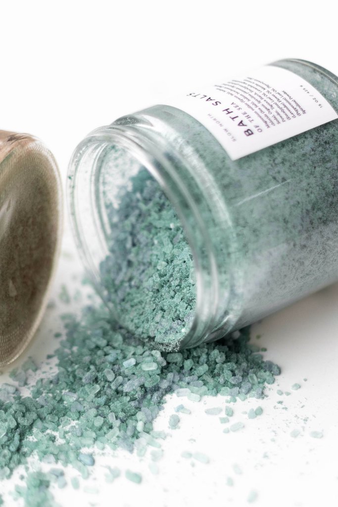Of The Sea Bath Salts from Slow North pouring from jar
