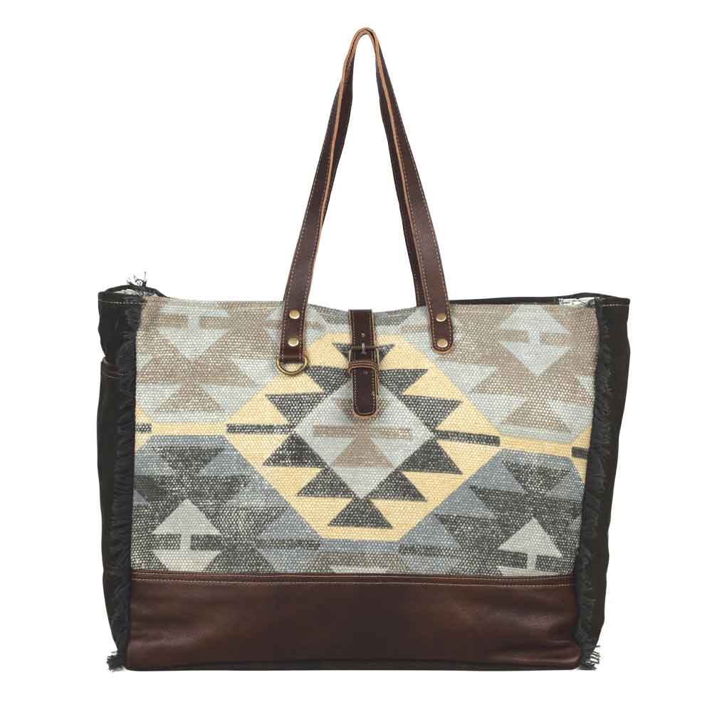 Everyone's Distraction Weekender Bag Front View Image Myra Bag Harley Butler Trading Company