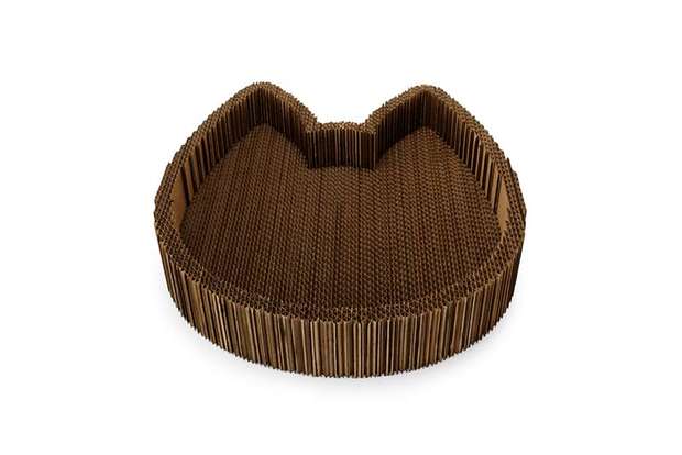 Cat Scratcher Bed made from recycled heavy-duty cardboard and foodsafe glue