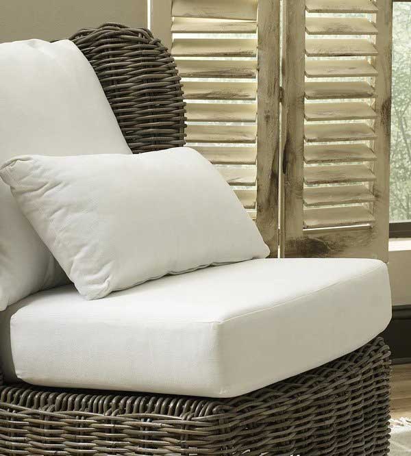 Majorca Lounge Chair in washed-out Kubu rattan for your sunroom or home from Padma's Plantation