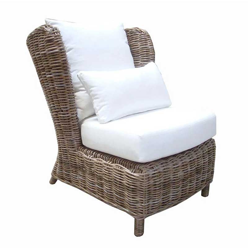 Majorca Lounge Chair in washed-out Kubu rattan for your sunroom or home from Padma's Plantation