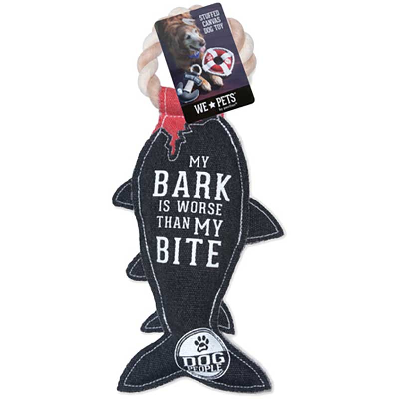 My Bite Canvas Dog Chew Toy from Pavilion package label