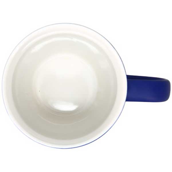 Nauti Girl Cup 20 oz. stoneware matte blue finish with slogan inside view