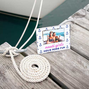Nauti Girls photo frame made from glass and holds a 4x6 photo lifestyle image