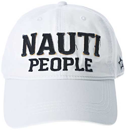 Nauti People white ball cap with embroidered slogan product image