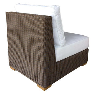 Nautilus Outdoor Armless Chair in grey Kubu weave from Padma's Plantation back view