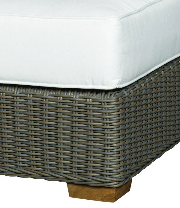 Nautilus Outdoor Armless Chair in grey Kubu weave from Padma's Plantation corner detail